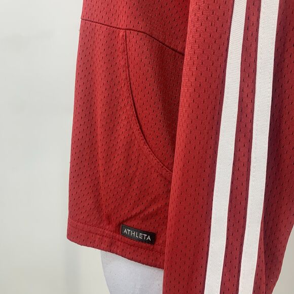 Vintage Athleta Hooded Crop Jacket Women M Medium Mesh Warm Up Full Zip Pocket - Picture 9 of 14
